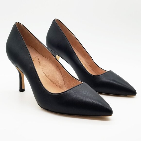 Sleek Black Leather Heels - Picture 7 of 16